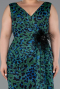 Robe De Soirée Grande Taille Longue Vert ABU5018