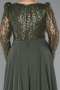 Robe de Soirée Grande Taille Longue Kaki ABU5094