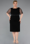 Robe De Invitation Grande Taille Midi Noir ABK2381