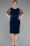Robe De Invitation Grande Taille Midi Bleu Marine ABK2381