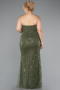 Robe De Soirée Grande Taille Longue Perlé Kaki ABU5010