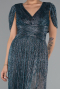 Robe de Soirée Longue Vert Pétrole ABU5098