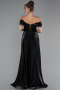 Robe de Soirée Longue Perlé Noir ABU5099