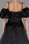 Robe de Soirée Longue Satin Noir ABU5103