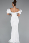 Robe Queue De Poisson Longue Blanc ABU4509