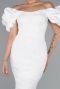 Robe Queue De Poisson Longue Blanc ABU4509