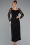 Robe de Cérémonie Midi Noir ABK2387