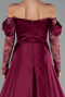 Robe de Soirée Longue Satin Prune ABU6356