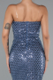 Robe de Cérémonie Midi Squameuse Indigo ABK2389