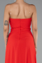 Robe de Soirée Longue Mousseline Rouge ABU5108