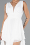 Robe de Soirée Longue Mousseline Blanc ABU5109