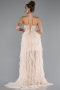 Robe De Soirée Longue Beige ABU5071