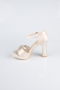Chaussure Talon Plateforme Satin Or MJS3409