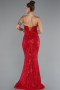 Robe Queue De Poisson Squameuse Longue Rouge ABU5112