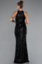 Robe de Soirée Longue Squameuse Noir ABU5135