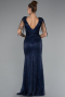 Robe de Soirée Longue Bleu Marine ABU5132
