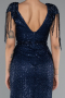 Robe de Soirée Longue Bleu Marine ABU5132