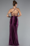 Robe De Soirée Satin Longue Couleur Cerise ABU2800