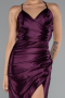 Robe De Soirée Satin Longue Couleur Cerise ABU2800
