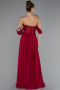 Robe De Soirée Mousseline Longue Prune ABU3310