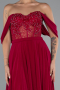 Robe De Soirée Mousseline Longue Prune ABU3310
