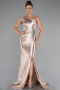 Robe De Soirée Longue Beige ABU5022