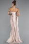 Robe De Soirée Longue Beige ABU5022