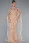 Robe de Soirée Longue Perlé Or ABU5141