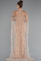 Robe de Soirée Longue Perlé Or ABU5141