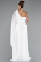 Robe de Soirée Longue Mousseline Blanc ABU5144