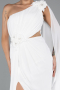 Robe de Soirée Longue Mousseline Blanc ABU5144