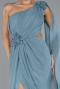 Robe de Soirée Longue Mousseline Menthe ABU5144