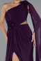 Robe de Soirée Longue Mousseline Violet ABU5144