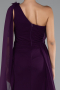 Robe de Soirée Longue Mousseline Violet ABU5144