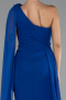 Robe de Soirée Longue Mousseline Bleu Saxe ABU5144