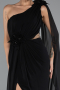 Robe de Soirée Longue Mousseline Noir ABU5144