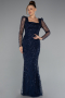Robe de Soirée Longue Bleu Marine ABU4603