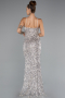Robe De Soirée Squameuse Longue Beige ABU4842