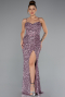 Robe De Soirée Squameuse Longue Poudre ABU4842