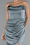 Robe Queue de Poisson Longue Satin Turquoise ABU5149