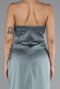 Robe Queue de Poisson Longue Satin Turquoise ABU5149