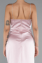 Robe Queue de Poisson Longue Satin Poudre ABU5149