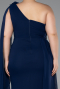 Robe Grande Taille Longue Mousseline Bleu Marine ABU5145