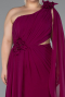 Robe Grande Taille Longue Mousseline Prune ABU5145
