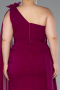 Robe Grande Taille Longue Mousseline Prune ABU5145