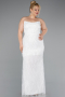Robe De Soirée Grande Taille Perlé Longue Blanc ABU4789