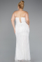 Robe De Soirée Grande Taille Perlé Longue Blanc ABU4789