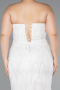 Robe De Soirée Grande Taille Perlé Longue Blanc ABU4789