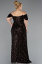 Robe De Soirée Grande Taille Squameuse Longue Brun foncé ABU4863