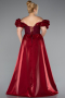 Robe de Soirée Grande Taille Longue Perlé Rouge Bordeaux ABU5155